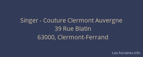 Singer - Couture Clermont Auvergne
