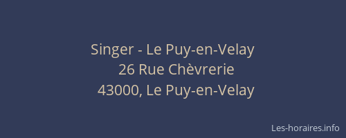 Singer - Le Puy-en-Velay