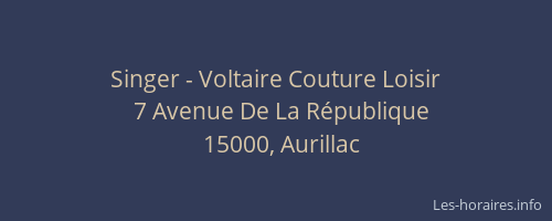 Singer - Voltaire Couture Loisir