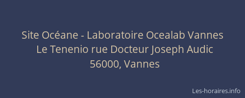 Site Océane - Laboratoire Ocealab Vannes