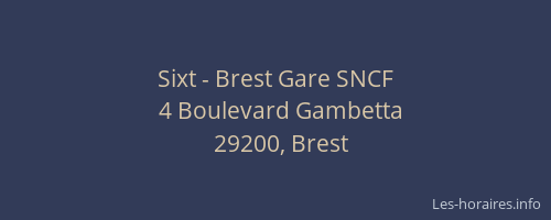 Sixt - Brest Gare SNCF