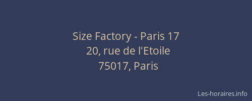Size Factory - Paris 17