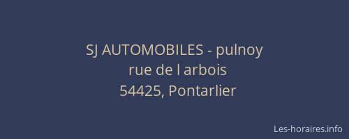 SJ AUTOMOBILES - pulnoy