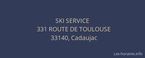 SKI SERVICE