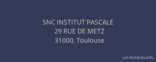 SNC INSTITUT PASCALE