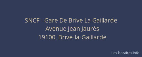 SNCF - Gare De Brive La Gaillarde