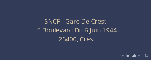 SNCF - Gare De Crest