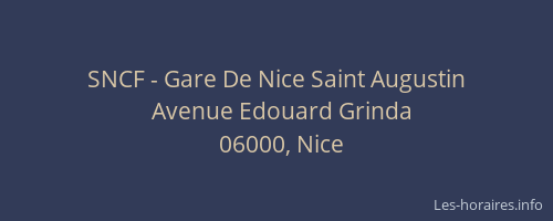 SNCF - Gare De Nice Saint Augustin