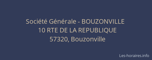 Société Générale - BOUZONVILLE 