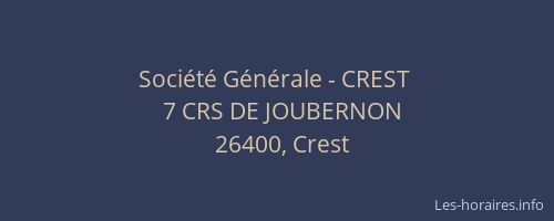 Société Générale - CREST 