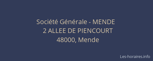 Société Générale - MENDE 