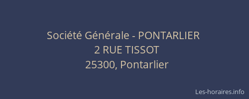 Société Générale - PONTARLIER 