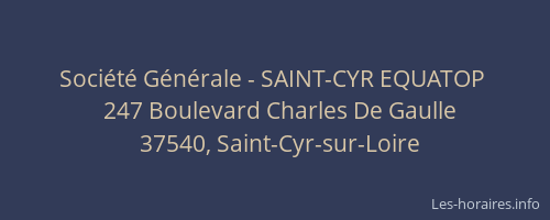 Société Générale - SAINT-CYR EQUATOP 