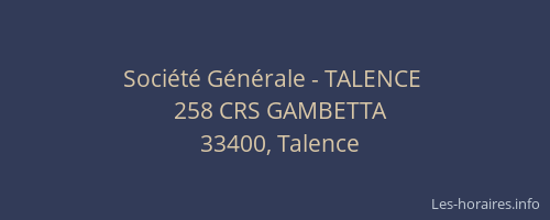 Société Générale - TALENCE 