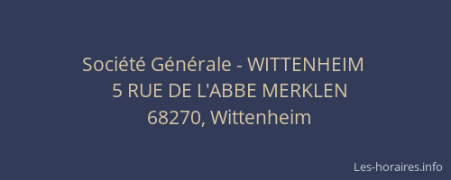 Société Générale - WITTENHEIM 