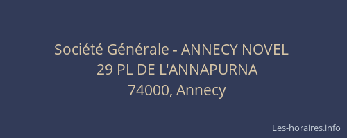 Société Générale - ANNECY NOVEL 