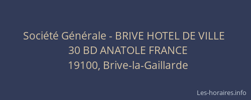 Société Générale - BRIVE HOTEL DE VILLE 