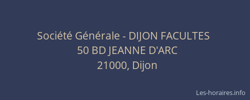 Société Générale - DIJON FACULTES 