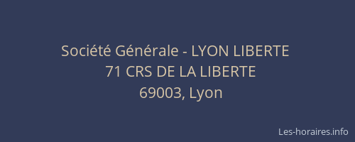 Société Générale - LYON LIBERTE 