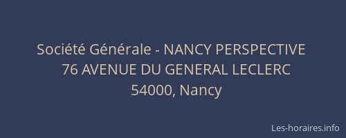 Société Générale - NANCY PERSPECTIVE 