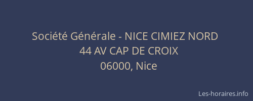 Société Générale - NICE CIMIEZ NORD 