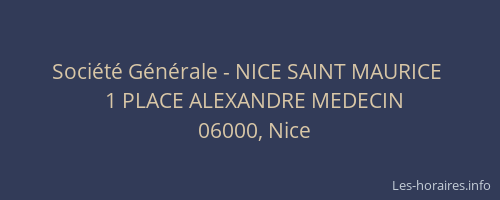 Société Générale - NICE SAINT MAURICE 