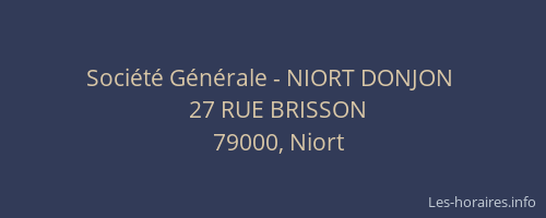 Société Générale - NIORT DONJON 