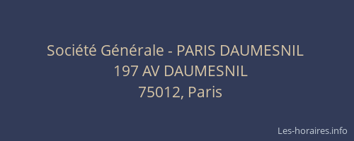 Société Générale - PARIS DAUMESNIL 