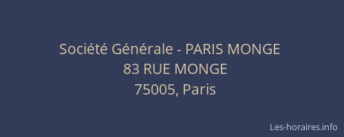 Société Générale - PARIS MONGE 