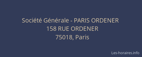 Société Générale - PARIS ORDENER 