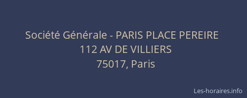Société Générale - PARIS PLACE PEREIRE 