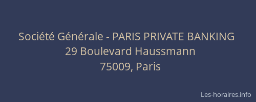 Société Générale - PARIS PRIVATE BANKING 