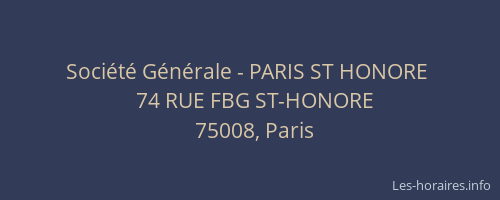Société Générale - PARIS ST HONORE 