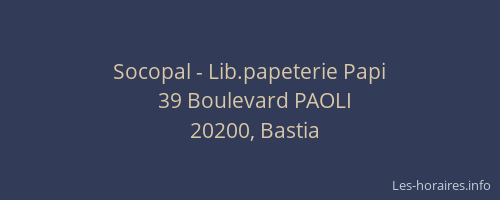 Socopal - Lib.papeterie Papi