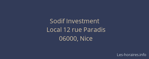 Sodif Investment