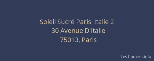 Soleil Sucré Paris  Italie 2