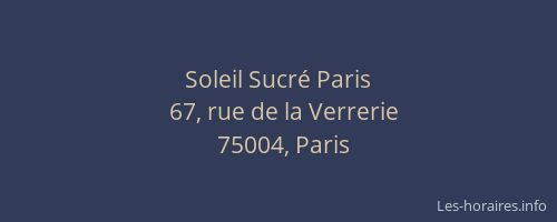 Soleil Sucré Paris