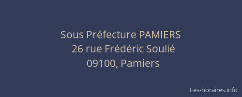 Sous Préfecture PAMIERS