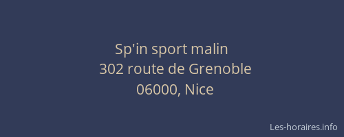 Sp'in sport malin