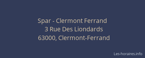 Spar - Clermont Ferrand