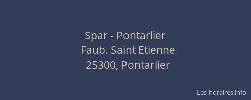 Spar - Pontarlier