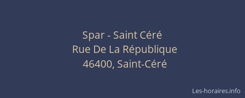 Spar - Saint Céré