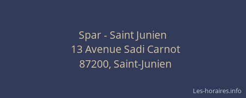 Spar - Saint Junien