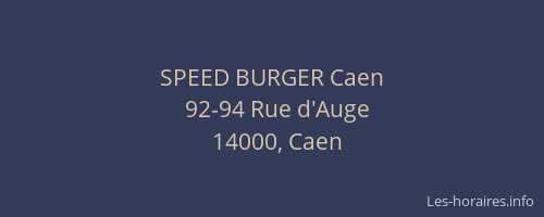 SPEED BURGER Caen