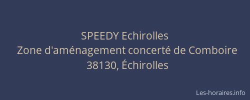 SPEEDY Echirolles
