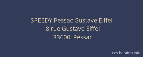SPEEDY Pessac Gustave Eiffel