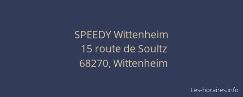 SPEEDY Wittenheim