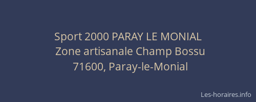Sport 2000 PARAY LE MONIAL