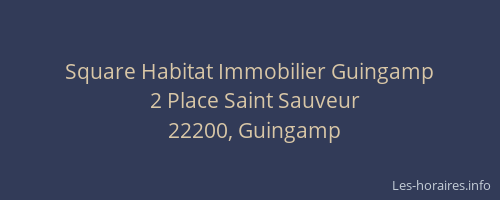 Square Habitat Immobilier Guingamp