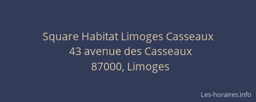 Square Habitat Limoges Casseaux